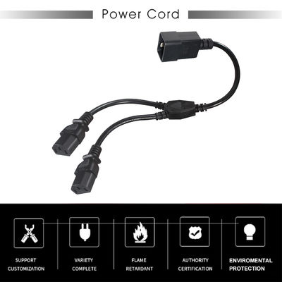 C20- bis C13-Leistungsscheiderkabel 6ft 250V Schwarz PVC