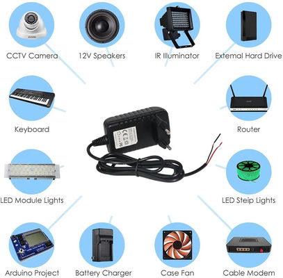 AC 12 Volt Adapter zum Wandstecker 12V 2A Dc Adapter Ersatzteil Stromversorgung Ende entfernt