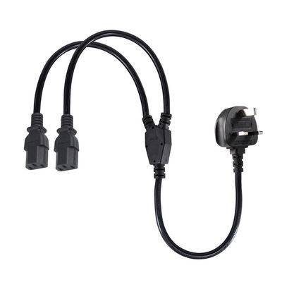BSI zugelassenes Y-Verlängerungskabel UK 3Pin bis IEC C13 weibliche Steckdose-Versorgungskabel