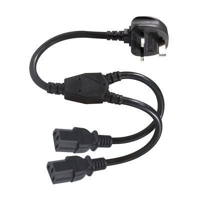 BSI zugelassenes Y-Verlängerungskabel UK 3Pin bis IEC C13 weibliche Steckdose-Versorgungskabel