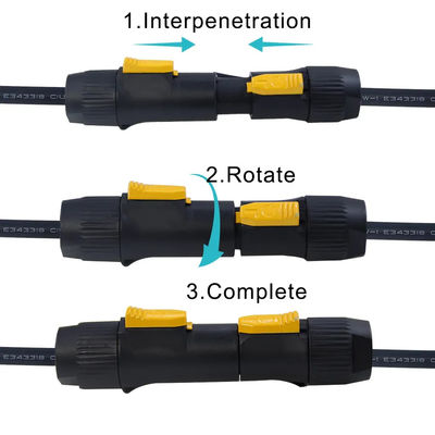 Außen 20A wasserdichtes Stromkabel 14AWG PowerCon True1 Mann zu Frau für Bühnenlicht, Eutrik SAC3MX zu SAC3FX Stromkabel∙ 32A 3-Phasen-Sperranschluss
