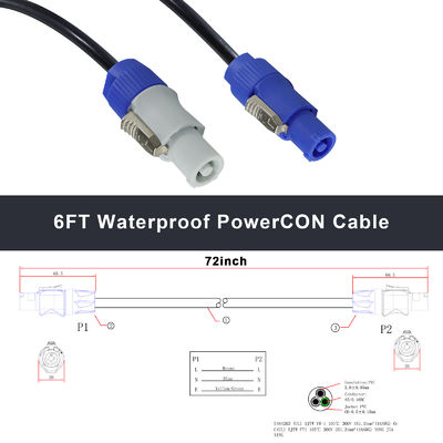Schwerlast NAC3FCA Männlich zu NAC3FCB Männlich Stromkabel IP56 20A PowerCon-Anschluss