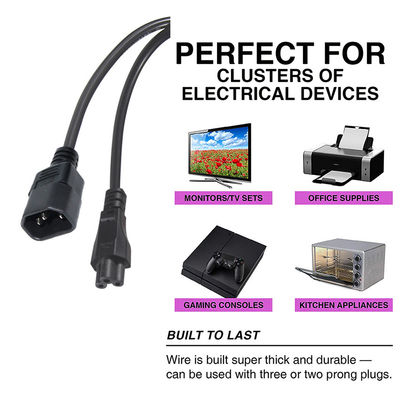 Computer Iec 320 C14 Männlich zu C5 Weiblich Stromkabel Pure Cooper 10A Verlängerungskabel
