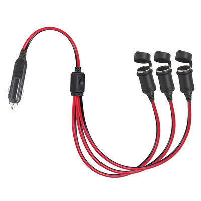 1 männlich bis 3 weiblich Auto Zigarettenverlängerungsseile Sicherung 15A 16AWG Stromkabel OEM ODM