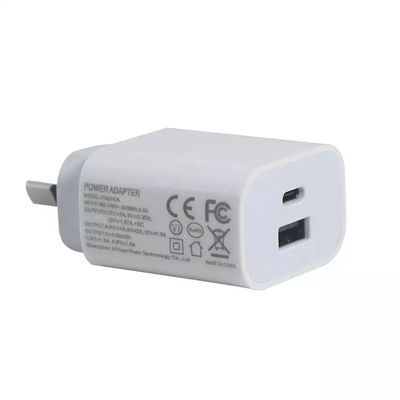 SAA USB-C-Adapter 1A+1C Port QC2.0 Schnellladung PD-Ladegerät 20W