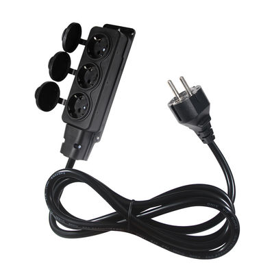 VDE 3-Stift-Stromkabel-Ersatz 3 in 1 EU 3-Pin-Mannstecker zu 3 X EU 3-Pin-Weibliche Steckdosen