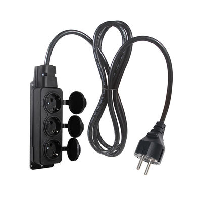 VDE 3-Stift-Stromkabel-Ersatz 3 in 1 EU 3-Pin-Mannstecker zu 3 X EU 3-Pin-Weibliche Steckdosen