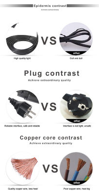 VDE-zertifiziertes EU 3-Pin-Stromkabel mit Schuko-Stecker