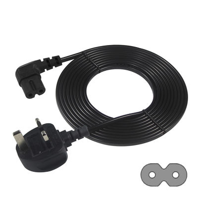 BS Computer AC Kabel Rechtswinkel C7 Standardverlängerung 3 Draht 10A 250V British Stromkabel mit PVC Jacket und IEC weibliche Endart