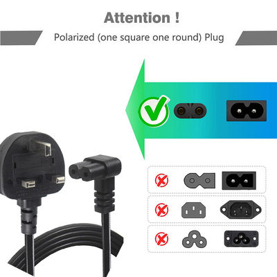 BS Computer AC Kabel Rechtswinkel C7 Standardverlängerung 3 Draht 10A 250V British Stromkabel mit PVC Jacket und IEC weibliche Endart