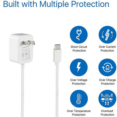 36W Typ C End Nordamerika 12V USB-C Ladegerät für schnelles Laden 1,2M Länge und AC 100-240V Eingang