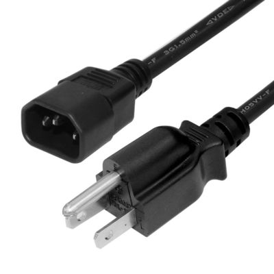 US Nema 515P bis C14 Verlängerungsleitungen Ac 3 Pin Prong Sjt Svt 16Awg Pvc UsaIec Stromkabel