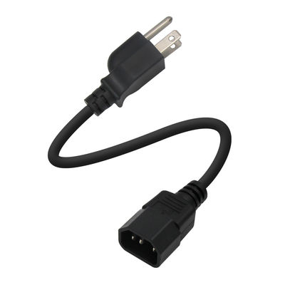 US Nema 515P bis C14 Verlängerungsleitungen Ac 3 Pin Prong Sjt Svt 16Awg Pvc UsaIec Stromkabel