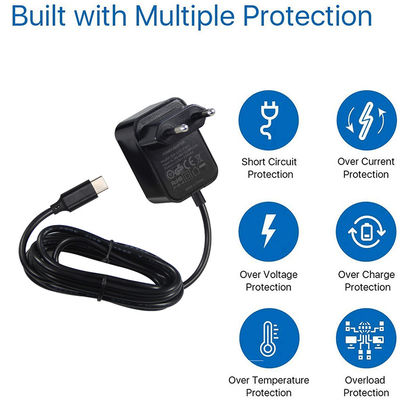 USB C 12V 3A EU-StromanschlüsseSchalttransformator Universal 3A-Stromanschluss 12V Wandladegerät EU 2Pin