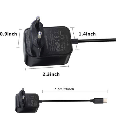 USB C 12V 3A EU-StromanschlüsseSchalttransformator Universal 3A-Stromanschluss 12V Wandladegerät EU 2Pin