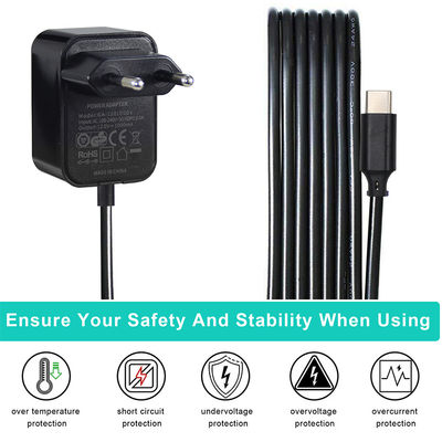 USB C 12V 3A EU-StromanschlüsseSchalttransformator Universal 3A-Stromanschluss 12V Wandladegerät EU 2Pin