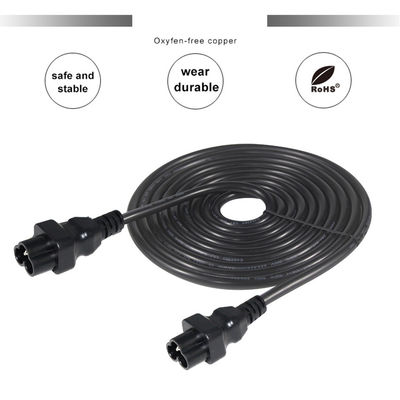 Rückziehbare 3-Pin-Stift-Verlängerung Leads Versorgung Stromkabel C6 mit C5 weiblich