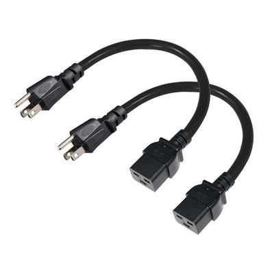 3 Pins Sjt mit Kabel Sjtw Iec 320 C19 bis Nema 5-15p 3Pin Lock Ac Erweiterung 5Ft 6Ft