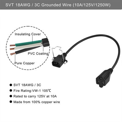 16 Awg Nema 515R bis Iec320 Iec C14 Amerika Stecker Pvc USA Standard-Stromkabel