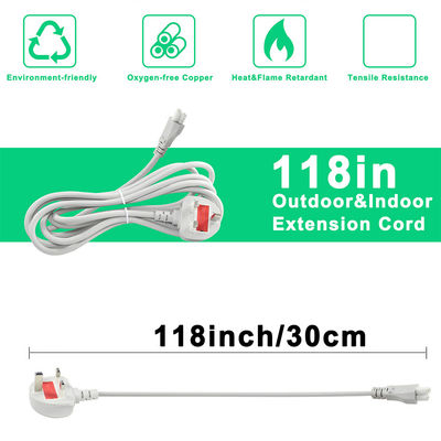 UK 3-Pin C5 Netzkabel 6ft Schwarz Weiß PVC-Mantel BS ROHS-zertifiziert
