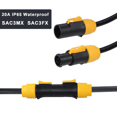 PowerCON-Kabel 3FT 14AWG PowerCon True1 Männlich-Frauen-Verlängerungskabel Außen 20A Wasserdicht für Bühnenbeleuchtung