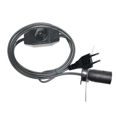 Schwarz 0,75mm CEE7/16 Stecker Eu Verlängerungsschnur E27 E 27 Hängelei mit Dimmerschalter