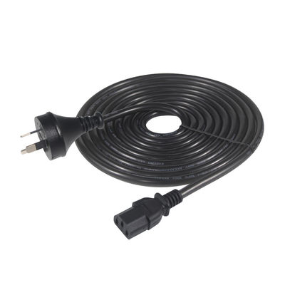 SAA-zertifizierte AU 2-Pin-Stecker für IEC C13 Stromkabel, 250V 10A H05VV-F 3x0,75mm2 reines Kupfer für PC/Server/Hausgerät