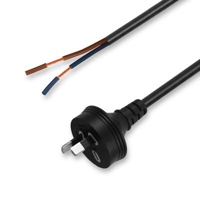 SAA-zertifizierte AU 2-Pin-Stecker für entferntes und geballtes Stromkabel H03VV-F 2x0.75mm2 PVC-Jackett Bare Copper Conductor für Haushaltsgeräte/Industrie