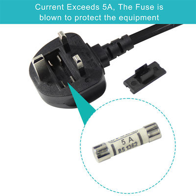 3-Kern-British Plug-Power-Cord