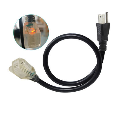 NEMA 5-15P auf 5-15R 18AWG Netzkabel Schwarz 1,8M SVT SJT