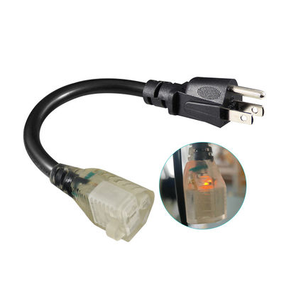 NEMA 5-15P auf 5-15R 18AWG Netzkabel Schwarz 1,8M SVT SJT