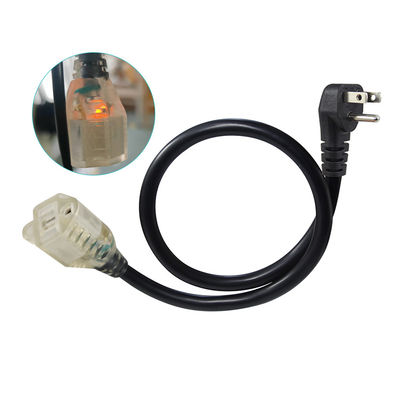 NEMA 5-15P auf 5-15R 18AWG Netzkabel Schwarz 1,8M SVT SJT
