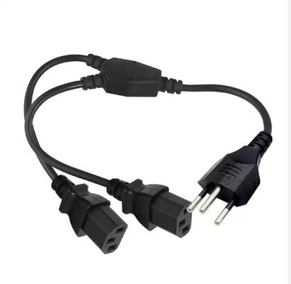Schweizer SEV bis C13 Stromkabel 1,2M Schwarz PVC RoHS-konform