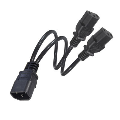 16AWG Heavy Duty C14 bis 2xC13 Stromkabel für Server/Industrieausrüstung 300V 10A ROHS-zertifizierter 3-Stift-Stecker