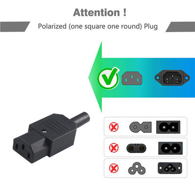 Premium-Heavy Duty 18AWG 3-Stift IEC 60320 C13 Stromkabel für Computer-Server-Monitor, 250V 10A 3M mit CE RoHS-zertifiziertem flexiblen PVC