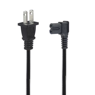 Sicheres, langlebiges, rechtswinkliges US 2-Pin-zu-C7-Stromkabel für Heim-/Büroelektronik mit 125V 10A 1,5M