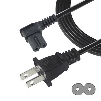 Sicheres, langlebiges, rechtswinkliges US 2-Pin-zu-C7-Stromkabel für Heim-/Büroelektronik mit 125V 10A 1,5M