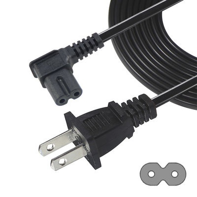 Sicheres, langlebiges, rechtswinkliges US 2-Pin-zu-C7-Stromkabel für Heim-/Büroelektronik mit 125V 10A 1,5M
