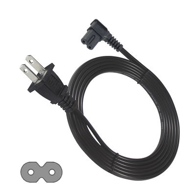 Sicheres, langlebiges, rechtswinkliges US 2-Pin-zu-C7-Stromkabel für Heim-/Büroelektronik mit 125V 10A 1,5M