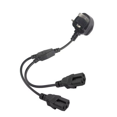 UK Plug Dual C15 Stromkabel Industrieklasse 16A 250V 1,5M für Server-Rack/Rechenzentrum