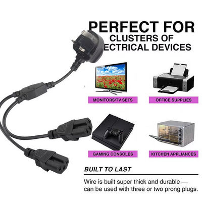 UK Plug Dual C15 Stromkabel Industrieklasse 16A 250V 1,5M für Server-Rack/Rechenzentrum