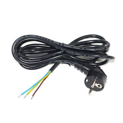 Europäische Schuko-Stecker mit offenem Stromanschluss 10A 250V Kautschukkabel für Industrie-/Hausnutzung CE RoHS-konform