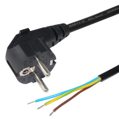 Europäische Schuko-Stecker mit offenem Stromanschluss 10A 250V Kautschukkabel für Industrie-/Hausnutzung CE RoHS-konform