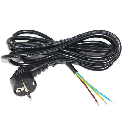 Europäische Schuko-Stecker mit offenem Stromanschluss 10A 250V Kautschukkabel für Industrie-/Hausnutzung CE RoHS-konform