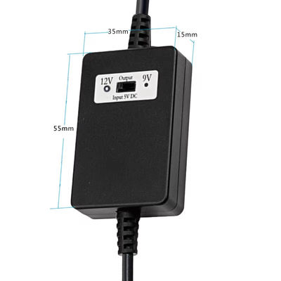 USB-A-Mann-zu-DC5.5*2.1mm-Spannung-Step-Up-Kabel 5V bis 9V/12V-Wandler für Stromversorgungsgeräte mit Überlastschutz