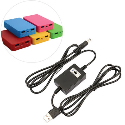 USB-A-Mann-zu-DC5.5*2.1mm-Spannung-Step-Up-Kabel 5V bis 9V/12V-Wandler für Stromversorgungsgeräte mit Überlastschutz
