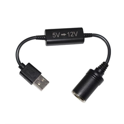 5V bis 12V USB-Autoadapterkabel Schritt-Up-Konverterkabel mit Zigarettenanzünderanschluss, für Telefon GPS Dash Cam, 24W sicheres Laden