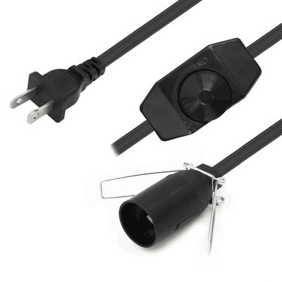 NEMA 1-15P bis E14 Steckdose-Adapterkabel mit Dimmer, Stromanschlussumrichter für Glühlampenhalter SPT-2 18AWG