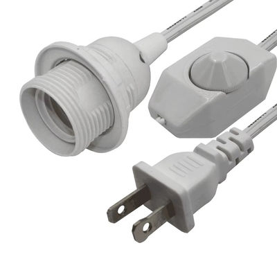 Dauerhaftes Flammschutz-Stecker-Adapterkabel mit E26-Glühlampenanschluss und Inline-Dimmerschalter, NEMA 1-15P zu E26-Wandler