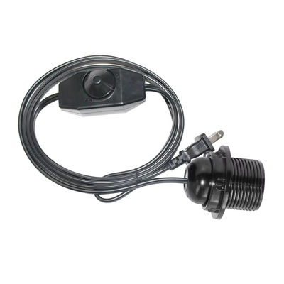 Dauerhaftes Flammschutz-Stecker-Adapterkabel mit E26-Glühlampenanschluss und Inline-Dimmerschalter, NEMA 1-15P zu E26-Wandler